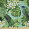 Ambesonne Tropical Fabric by The Yard, Brazilian Rainforest Composition with Branches Plumeria Blooms and Exotic Birds, Decorative Satin Fabric for Home Textiles and Crafts, 5 Yards, Multicolor